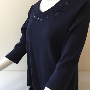 Arch Hill Navy Cotton Top